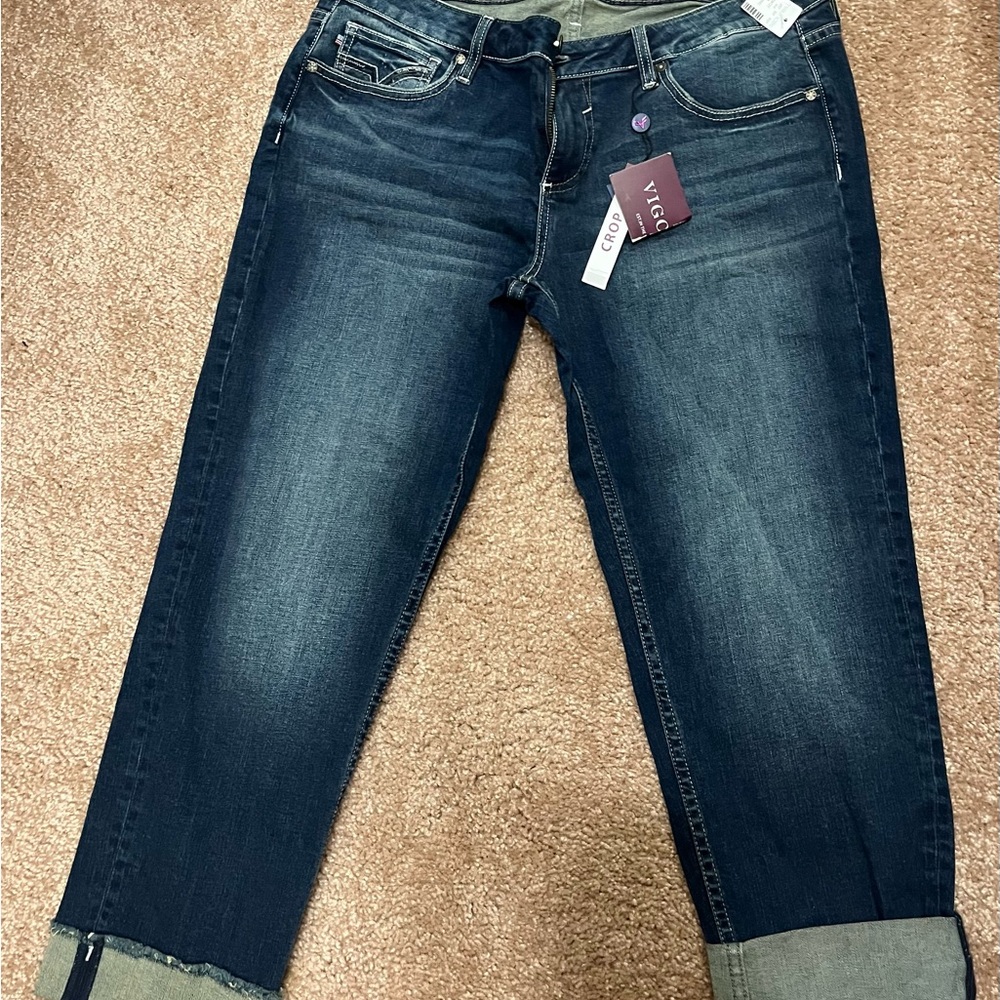 Vigoss Women's Cropped Dark Wash Jeans